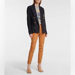 POLO‎ Ralph Lauren Lambskin Leather High-Rise Slim Leg Pants Size 10